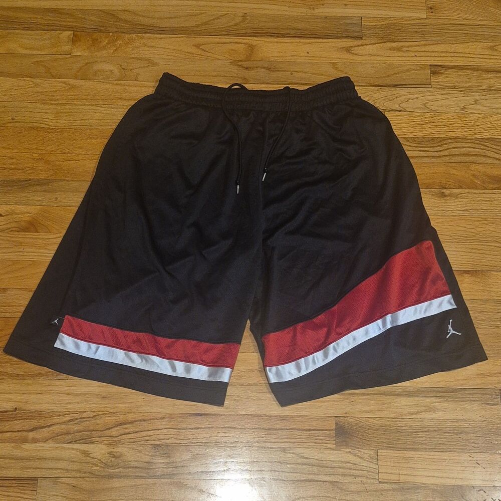 Air Jordan Jumpman Dri-Fit Men's Black Red Athletic Basketball Shorts Size 3XL